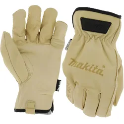 Makita Arbeitshandschuhe - Rindsleder - Wasser-, Öl- Flüssigkeitsbeständig - P-84648