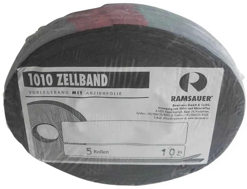 Ramsauer 1010 PE Zellband-Vorlegeband 4x40mmx50m schwarz