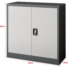 [en.casa] Molise Aktenschrank 90 x 40 x 90 cm grau