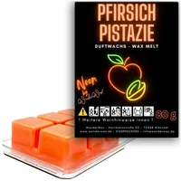 WonderWax Duftwachs WonderWax® Neon Duftwachs 6 Würfel, (Pfirsich & Pistaziencreme), Duftrichtung: Pfirsich und Pistaziencreme