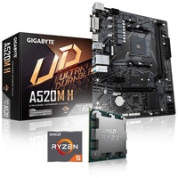 Memory PC Aufrüst-Kit Bundle AMD Ryzen 5 4500 6X 3.6 GHz Prozessor, GIGABYTE A520M H Mainboard (Komplett fertig zusammengebaut inkl. Bios Update und Funktionskontrolle)