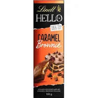 Lindt Schokolade HELLO Caramel Brownie | 100 g Tafel | Vollmilch-Schokolade mit Karamell-Brownie-Füllung | Schokoladentafel | Schokoladengeschenk