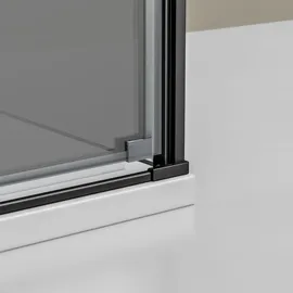 Bernstein Eckdusche mit Drehtür rechts 80 x 90 cm Schwarz/Grau 8 mm Nano Glas NT416
