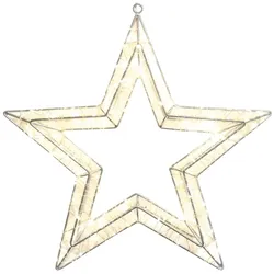 3D Weihnachtsstern Metall 38 cm 240 LED?s batteriebetrieben Timerfunktion