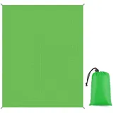 FANSU Strandmatte Outdoor, Picknickdecke Wasserdicht, Picknickdecke 200x200, Stranddecke Sandfrei, Waschbare Stranddecke für Strand, Camping, Picknick, Outdoor (200x200cm,Grün)