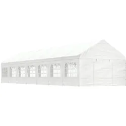 vidaXL Pavillon mit Dach Weiß 15,61x4,08x3,22 m Polyethylen