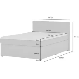 Möbel Kraft Boxspringbett 147 x 104 cm Schwarz