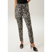 Aniston CASUAL Schlupfhose, ob Animalprint oder Blumendruck - beide sind der Hit, Gr. 36 - N-Gr, grau-schwarz-hellgrau-weiß, , 51951947-36 N-Gr