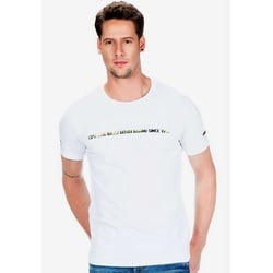 Cipo & Baxx T-Shirt mit Logo Hologramm Aufdruck weiß S
