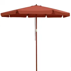 Sonnenschirm Terrakotta Holz Ø330cm UV-Schutz 80+