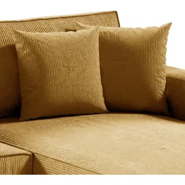 petits-meubles U-sofa 5-sitzig umbaubar Truhe Isaac Cord Gelb