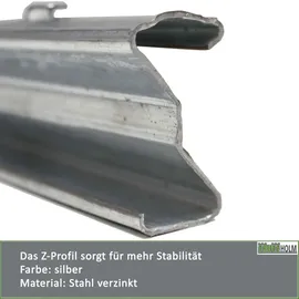 Trutzholm Z-Profil Zaunpfosten 10 x 215 cm Verzinkt/Silber
