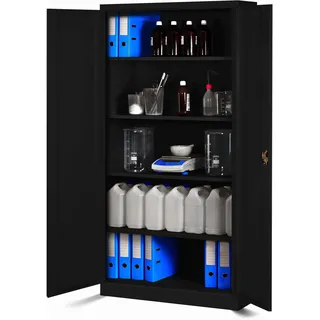 Jan Nowak C001H Aktenschrank 195 x 90 x 40 cm schwarz