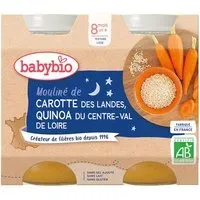 Babybio MOULINÉ DE CAROTTE DES LANDES & QUINOA DU CENTRE-VAL LOIRE dès 8 mois Aliment 400 g