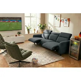 OTTO home 3-Sitzer OTTO HOME "SKAANE Struktur-Sofa, 229 cm, manuelle-u. elektrische Relaxfunktion", grau (anthrazit), B:229cm H:100cm T:100cm, 100% Polyester, Sofas, Relax-Funktion in 2 Sitzen, Kopfteilverstellung, Federkernpolsterung