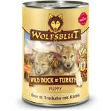 Wolfsblut Sparpaket WOLFSBLUT Wild Duck & Turkey Puppy Ente & Truthahn mit Kürbis 12x395g Hundenassfutter