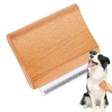 Mr. Waggy Tails Entfilzungsbürste für Haustiere, Groomify Haustier Entfilzungsbürste aus Holz, Hundehaarentfernungsbürste, Entfilzungskamm für lang- und kurzhaarige Hunde und Katzen(B,7.5x6.9cm)