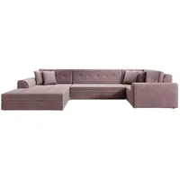 Luxusbetten24 Schlafsofa Designer Sofa Velio, mit Schlaffunktion rosa