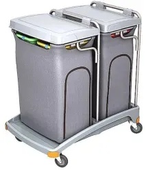 Cleankeeper Abfallsammelwagen I - 24 2 Abfallbehälter 140 Liter inkl. 4x Abfallsack 70 l