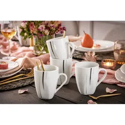 SÄNGER Kaffeebecher Set Bilgola Black Lines 6 teilig