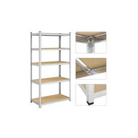 Songmics Lagerregal Metall 100 cm x 200 cm Silber