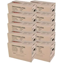 Umzugskarton 10 Stück bedruckt 59x34x35cm Traglast bis 30kg Aufbewahrung Kiste