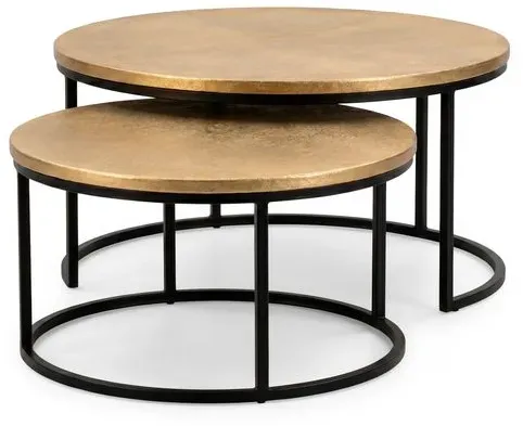 Sormani Couchtisch-Set Sydney Alu, Eisen, Stahl & Metall Gold Messing
