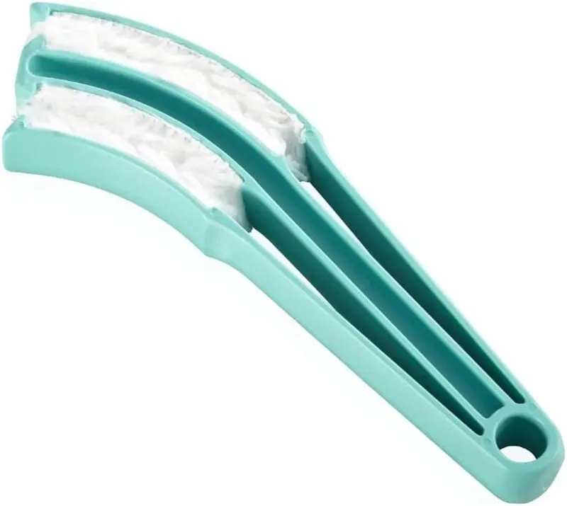 LEIFHEIT Jalousetta Jalousie-Reiniger mit waschbarem Mikrofaserbezug für Jalousien und Rollos, Türkis, 21 x 5,9 cm