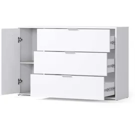 Home Affaire Kommode Calera mit Drehtür, 3 Schubladen 125 x 80 x 35 cm Weiß