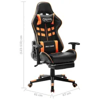 vidaXL Gaming-Stuhl mit Fußstütze Schwarz und Orange PC / PS4