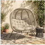 Outsunny Papasansessel Gartenstuhl 126 x 75 x 142 cm Sand 2 St.