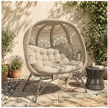 Outsunny Papasansessel Gartenstuhl 126 x 75 x 142 cm Sand 2 St.