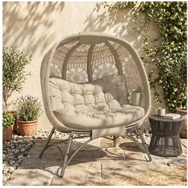 Outsunny Papasansessel Gartenstuhl 126 x 75 x 142 cm Sand 2 St.