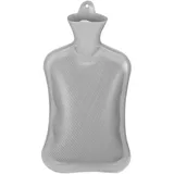 Relaxdays Wärmflasche 2 L Bettflasche, geruchsneutraler Naturgummi, grau