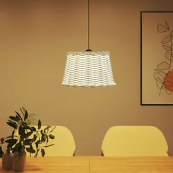 vidaXL Lampenschirm Weiß Ø45x28 cm Korbweide