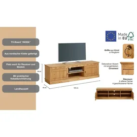OTTO home Indra TV-Board 160 cm Beige Massivholz