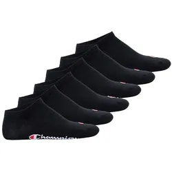 Champion Unisex Sneaker Socken, 6er Pack - Sneaker Socken Basic, Logo Schwarz EU 39-42