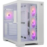 NOX XTREME PRODUCTS NXHUMMERASTRAWH Hummer Astra – Micro Mid-Tower, ATX, Front und Seite aus gehärtetem Glas, EASYLINK LED ARGB, 10 Lüfter, große Grafik, USB 3.0, weiß