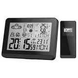Miraval Moderne Design Funk-Wetterstation mit Aussensensor bennenbar Mondphase Sonnenaufgang Sonnenuntergang 2 Alarme Hygrometer Temperaturanzeige