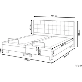 Beliani Bett verstellbar Stoff Duke 160 x 200 cm