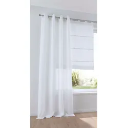 Vorhang KUTTI "Metis Leinen" Gr. 4, weiß, B:140cm H:245cm, Leinen, Gardinen, blickdicht, natürliche Leinen-Gardine, einfarbig, pflegeleicht, Basic