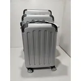 BEIBYE TSA-Schloß Zwillingsrollen 3 Tlg. Reisekofferset Koffer Silber(5036 E1+)