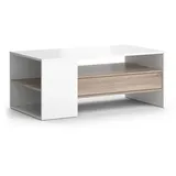 Vicco Couchtisch Fabien Weiß, Sonoma Wohnzimmer Tisch 110x45 cm