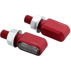 HIGHSIDER CNC LED Blinker LITTLE BRONX, rot, getöntes Glas, E-geprüft, Paar, rot