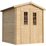 TIMBELA Gartenhaus M320C+M320G 1,96 x 1,86 m Beige