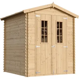 TIMBELA Gartenhaus M320C+M320G 1,96 x 1,86 m Beige