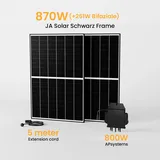 Balkonkraftwerk 800/1800W APsystems Wechselrichter, JA Solar Solarmodul 880Wp Bifaziale Sonderangebot