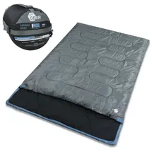 your GEAR 2 Mann Schlafsack Marin -7°C Deckenschlafsack 220x150 cm, Ultraleicht & Wasserabweisend, Doppelschlafsack in Blau Grau perfekt für Camping & Outdoor Abenteuer