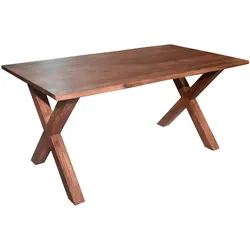 Esstisch Akazie nussbaumfarben 240x100 cm X-Holzgestell MURCIA