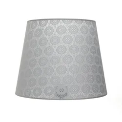 Licht-Erlebnisse Lampenschirm E27 WILLOW Grau gehäkelte Spitze | LE54619